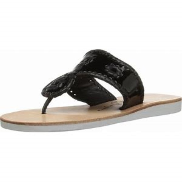 Jack Rogers Shoes - Jack Rogers Black Patent Leather Boating Sandals
